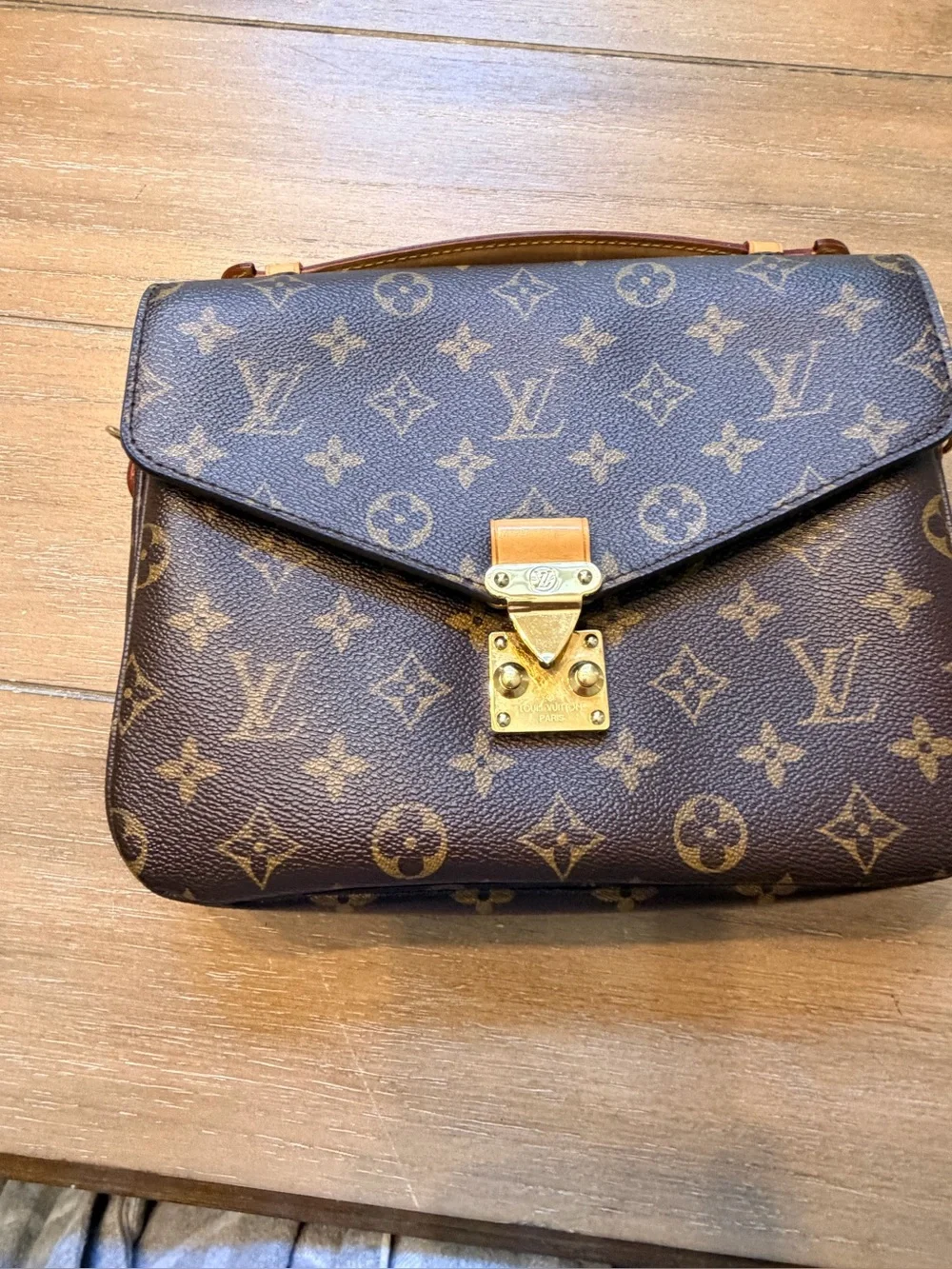 Louis Vuitton Brown Monogram Crossbody Bag with Gold Hardware